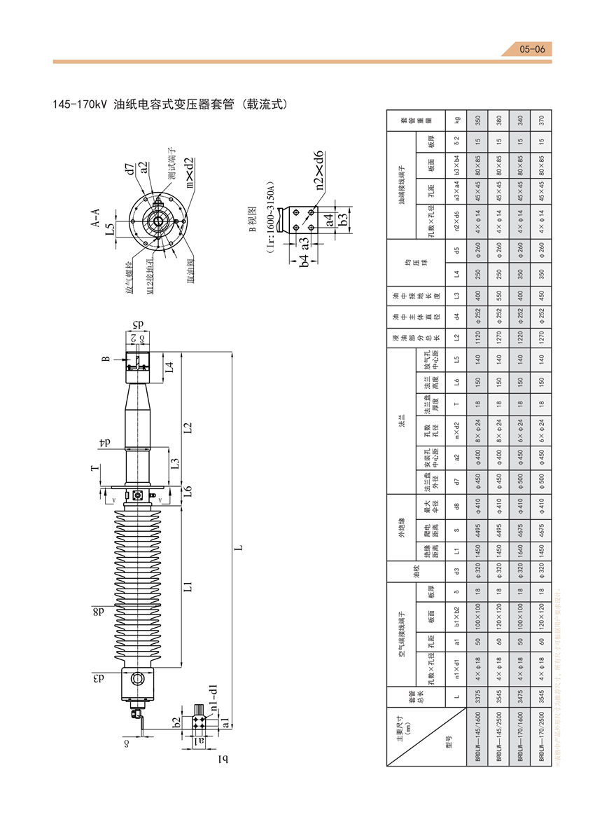油紙電容式套管選型手冊(cè)