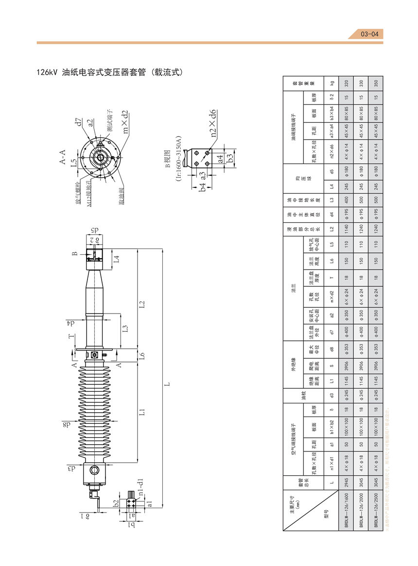 油紙電容式套管選型手冊(cè)